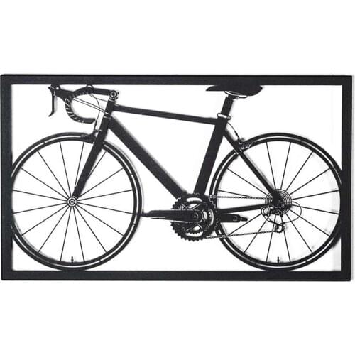 Black Metal Bike Ornaments Cast Iron Bicycle Handicraft Works With Frame Home Bedroom Living Room Wall Decoration