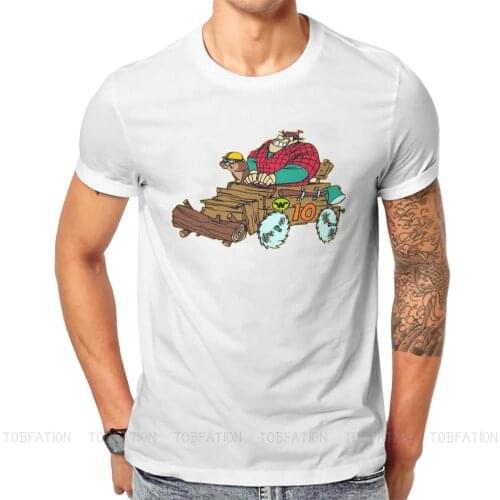 Wood Car Wacky Races 1968 Anime TV Series Tshirt Graphic Punk T shirt Streetwear Homme Pure Cotton Oversized Short Sleeve Tops