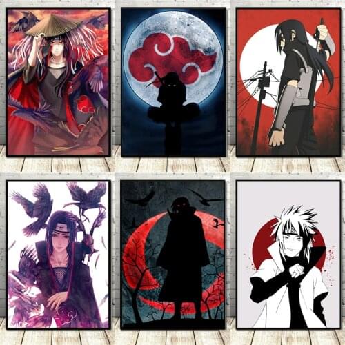 Naruto Canvas Painting Naruto Uchiha Sasuke Character Poster Home Childrens Room Wall Decoration Picture Module Home Decoration