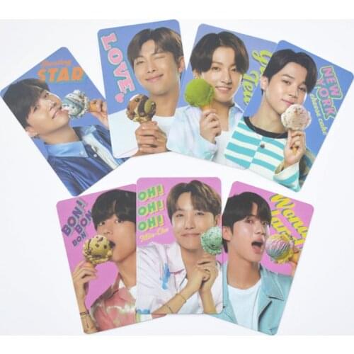 2020 South Korean Groups K-POP Bangtan Boys Poster Lomo Card New Ice Cream Card PhotoCard JUNG KOOK JIMIN SUGA JIN Fans Gifts