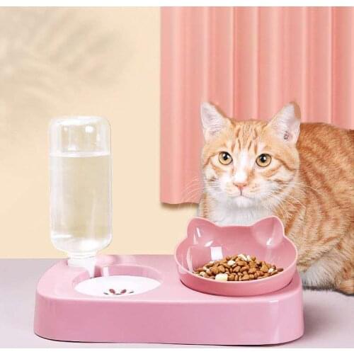 Cartoon Cat Feeder Drinking Bowls for Dogs Cats Pet Food Bowl Comedero Perro Miska Dla Psa Gamelle Chien Chat Voerbak Hond D5071