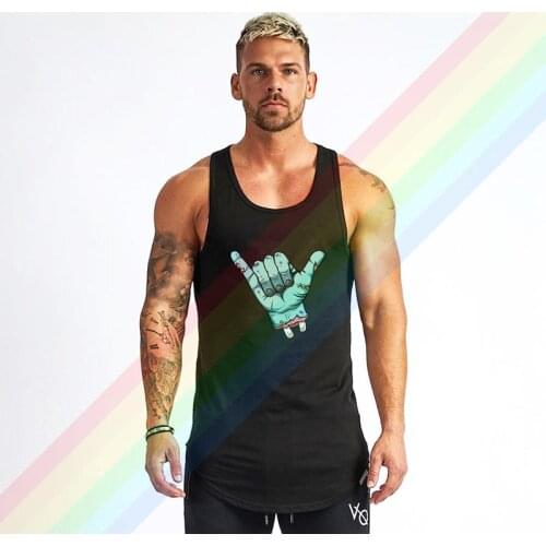 Surfing Zombie Gesture Shaka Brand Gym Clothing Bodybuilding Cotton Tank Tops For Men Summer Singlet Sleeveless Plus Size