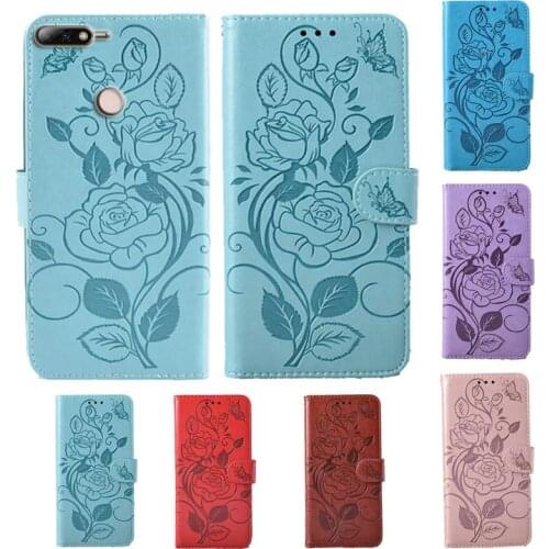 Fashion 3D FlowerFor Huawei Y6 Prime 2018 Flip Leather Wallet Phone Case For Huawei Y7 Prime 2018 Phone cover card slot