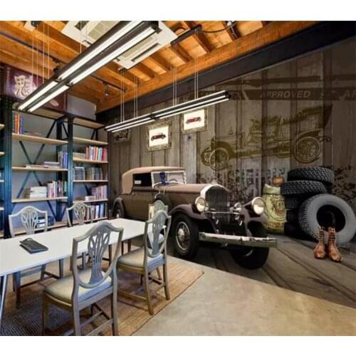 Custom Mural Wallpaper European Style Retro Car Photo Wall Painting Restaurant Cafe Bar Study Creative Home Decor Wall Paper 3 D