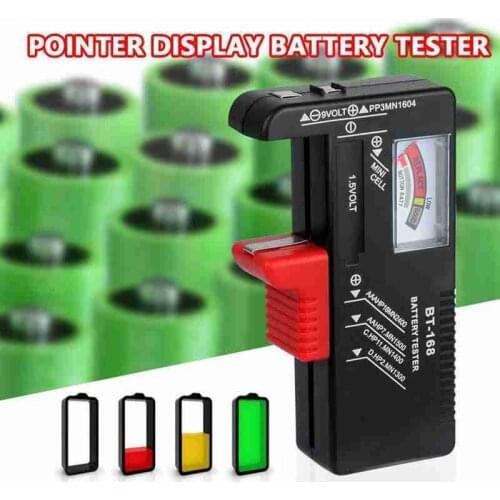Portable Battery Capacitance Tester Universal Volt Checker AAA AA C D 9V & Button Cell Portable Digital Diagnostic Tool