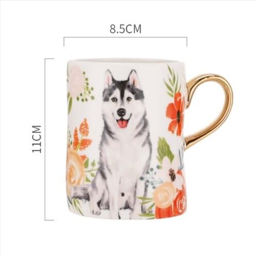 Luxury Noble Design Mosaic Coffee Mugs Nordic Ins Hot Gold Painting Ceramic Water Cups 350ml