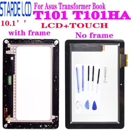 For Asus Transformer Book T101 HA T101H T101HA LCD Display Touch Screen Digitizer Assembly with Frame