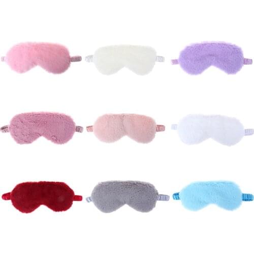 1Pcs Soft Plush Eye Masks Silk Love Cloud Eye Cover Rabbit Plush Sleeping Mask Eyepatch Cartoon Nap Eye Shade Blindfold