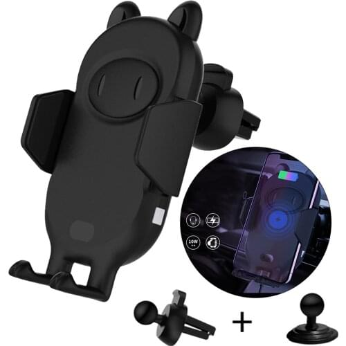 10W Qi Wireless Car Charger Air Vent Mount for Samsung S10 Plus for IPhone Huawei Fast Charging Car Phone Holder