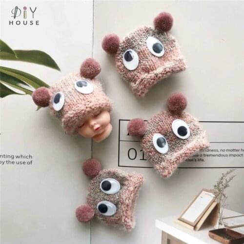 2Pcs Knitting Crochet Pompons Mini Hats DIY Craft Kids Hair Headwear Toys Jewelry Accessories Material Ornaments Cute Small Caps