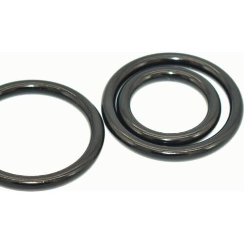25/38mm Black O Rings Welded Loop Black Round Strap Ring Backpack Buckle Bag Handle Handbag Purse Bag Webbing Clasp Hardware