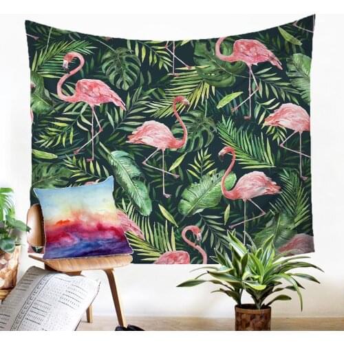 3d Wall Hangings Fabic Home Textiles Flamingo Motif Tapestry Macrame Panel Household Decorative Background Home Decor