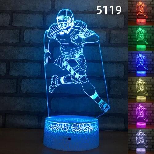 Rugby Football 3D Night Light LED Table Desk Lamp Remote / Touch/Bluetooth speaker Base Kids Birthday Gift Home Decoration