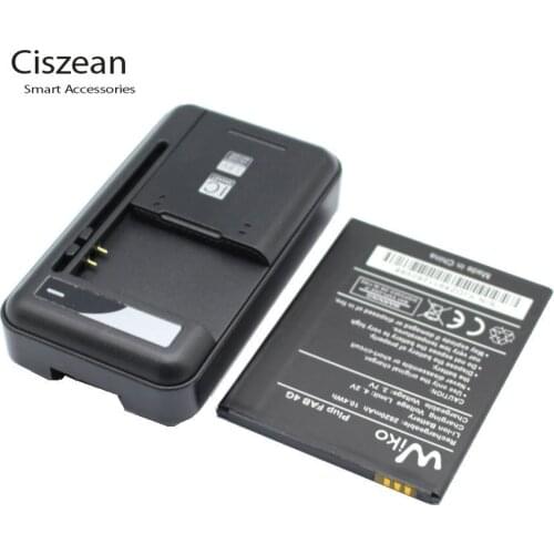 Ciszean 1x 3.7V 2820 mAh Replacement PlubFAB4G Battery+Universal Charger For Wiko Batterie Bateria Baterij Cell Phone Batteries