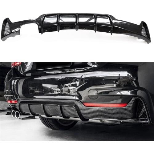Rear Bumper Diffuser Lip Dual Exhaust Mouths For BMW 4 Series F32 2014 Carbon Fiber Car Lower Exterior Tail Bracket Accessories