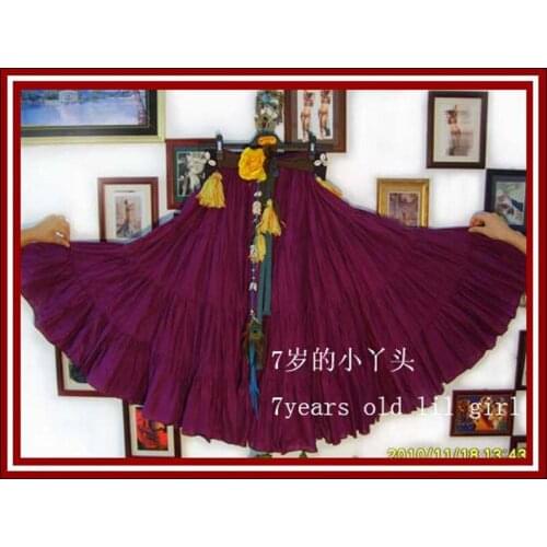 Cotton 4Tiered 18Yards Ats Gypsy Tribal Belly Dance Skirt EH30