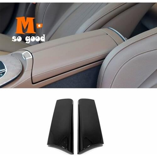 For Mercedes Benz E Class 2021 2022 Interior Accessories Carbon/Black Car armrest storage box Switch Frame decor sticker Cover