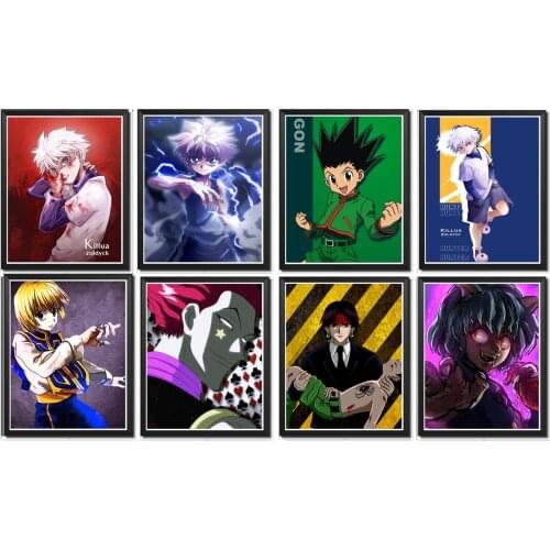 Gon Killua Kurapika Neferpitou Anime Hunter X Hunter Canvas Art Prints Poster for Wall Decoration,8 x 10 Inches,No Frame 8PCS