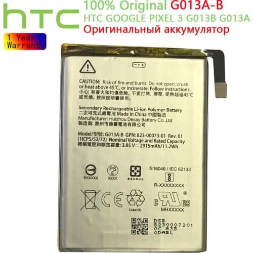 HTC Original 2915mAh G013A-B Battery For HTC GOOGLE PIXEL 3 G013B G013A Mobile phone Batteries