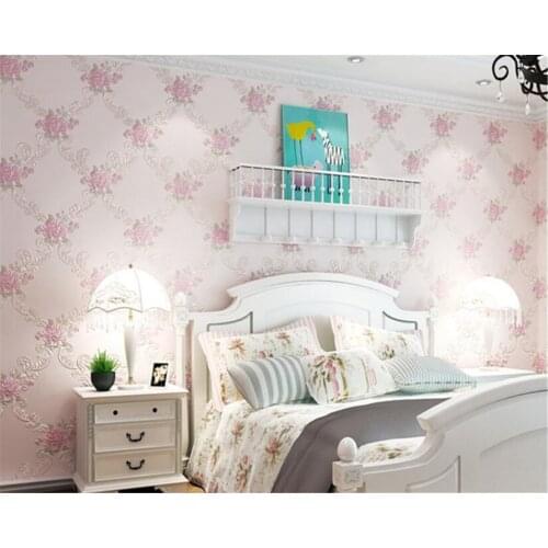Beibehang Classic dimensional European pastoral nonwoven warm bedroom living room sofa background 3d wallpaper papel de parede