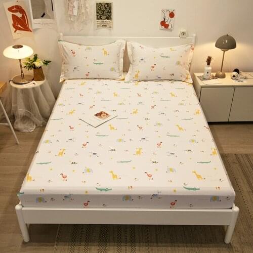 100% cotton Pure Cotton Colorful Flower Pattern Fitted Bedsheet Set Mattress Cover The suite Cover