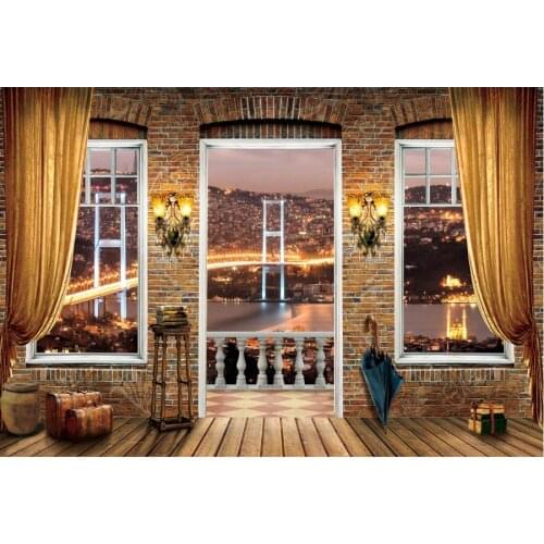 Beautiful Room Scenery at Night Backdrop Photography Background Photo Booth Studio Decor