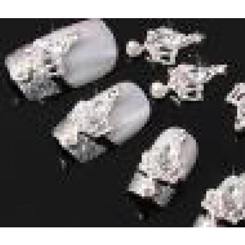 Hot Sales!!! 10 Pcs Glitters Stickers Self-adhesive DIY Tips Rhinestone 3D Nail Art Decals Rhinestones Crown Stickers for Women