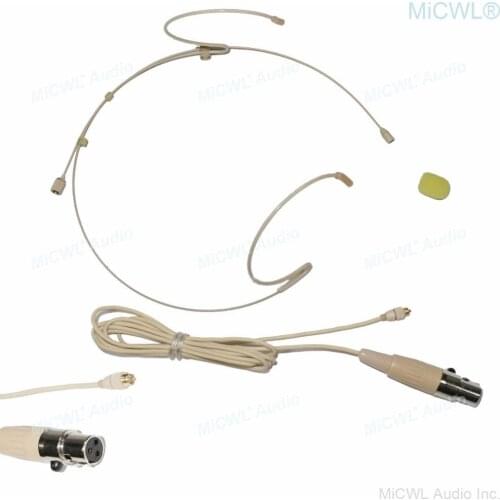 MICWL Detachable Plugs Dual Ear Hook Headset Microphone for AKG Samson Gemini Wireless Transmitter Mini TA3F XLR