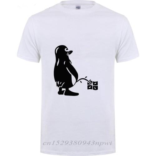 PENGUIN LINUX UBUNTU OZF T Shirt Men Streetwear Casual Loose Short Sleeve Round Neck Cotton Funny T-shirt Summer Tops Tee Tshirt