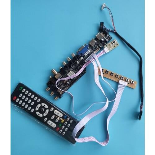 3663 New Digital Signal DVB-T2 DVB-T DVB-C Universal LCD TV Controller Driver Board+7 Key Button+ 1Ch 6bit 3463A Russian