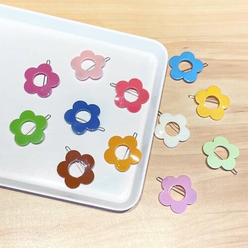 New Cute Colorful Flower Plastic Hairpins For Girls Kids Sweet Floral Hair Clips Side Barrette Headband Fashion Hair Accessories