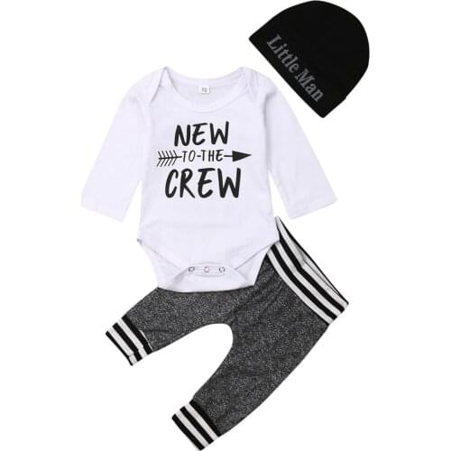 New Infant Newborn Baby Boy Romper + Pants Outfit Clothes Bodysuit Playsuit Clothes Set Autumn Outfits