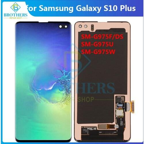 ORIGINAL SUPER AMOLED LCD For Samsung Galaxy S10+ S10 Plus G975 LCD Display Touch Screen Digitizer G975F G975U G975W Phone Parts