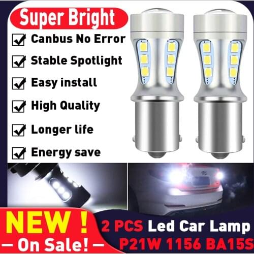 P21W Led Canbus 1156 BA15S Drl Diode Bulbs On Cars Backup Turn Signal Lamps Brake Reverse Lights For Peugeot 206 406 508 407 307