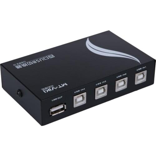 MT-Viki 4 Port USB 2.0 Selector Switch for 4 PC Share 1 USB Device Like Printer Flash Driver Mouse Keyboard 1A4B-CF