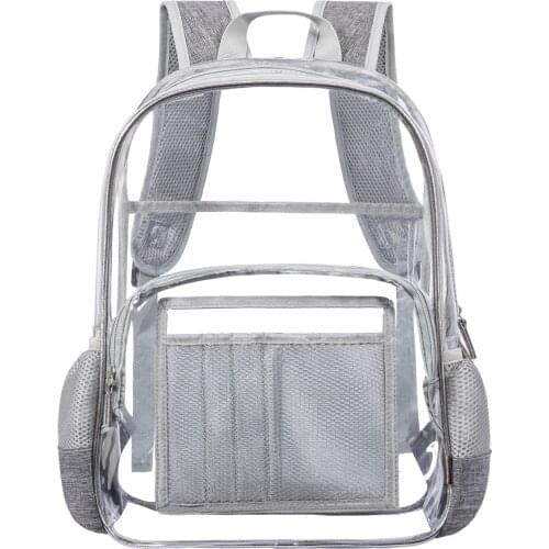 Transparent backpack fits 15.6-inch laptop transparent school bag student school bag transparent PVC backpack