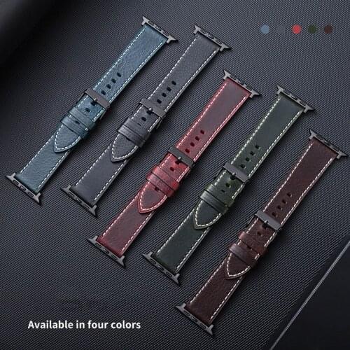 Genuine Leather strap For apple watch 6 band 44mm 40mm 42mm 38mm watchband accessories bracelet correa iwatch band se 5 4 3 2 1