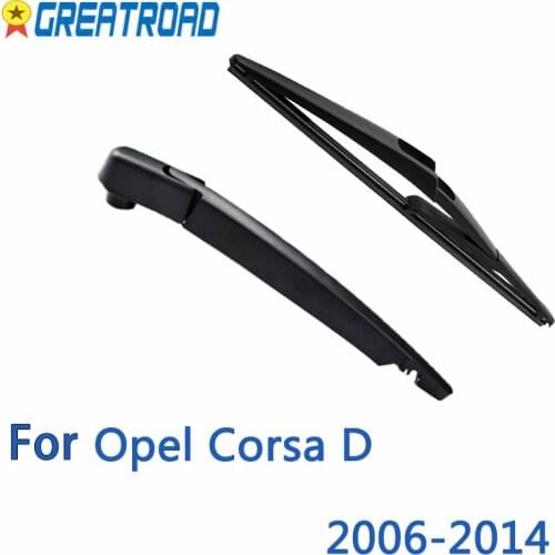 Wiper 12" Rear Wiper Blade & Arm Set For Opel Corsa D 2006- 2014 2007 2008 2009 2010 2011 2012 Windshield Windscreen Rear Window