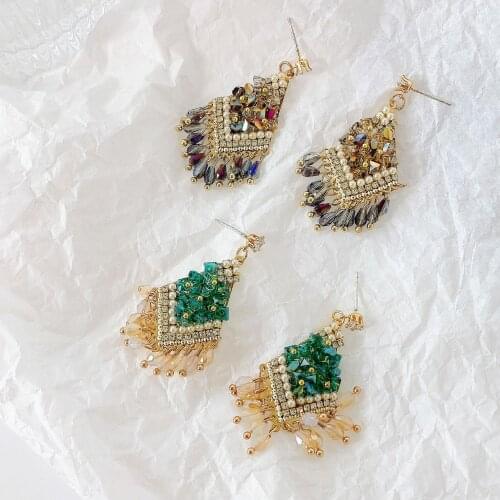 Crystal Tassel Earrings 2021 New Jewelry Personality Ethnic pendientes