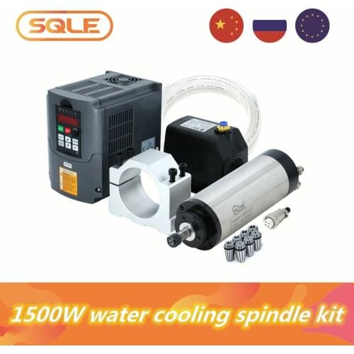 Machine Tool Spindle 1500w 1.5kw 24000RPM ER11 water cooling motor & huanyang VFD & 75w water pump & 80mm bracket & ER11 collets