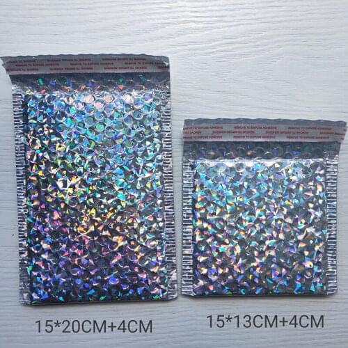 Speedy Mailers Laser Silver Mailing Envelope Bags Waterproof Courier Bags Bubble Mailers Padded bubble Gift Packaging Bag