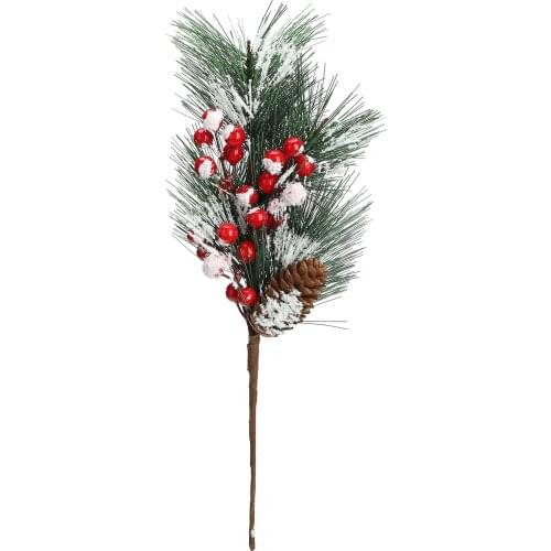 Scrapbook Christmas Decorations Diy Wedding Craft Fake Flower 6PCS Natural Durable Festival Supplies Pine Needles Berry Bouquet