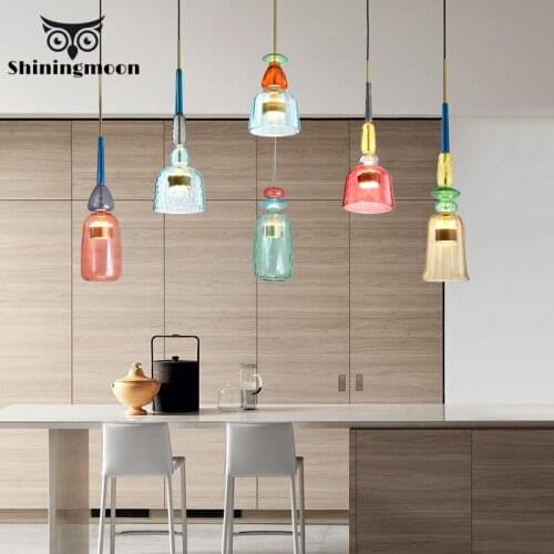 Modern Glass LED Pendant Lights Nordic Cafe Bar Bedroom Decor Pendant Lamp Living Room Decoration Kitchen Hanging Lamps Hanglamp