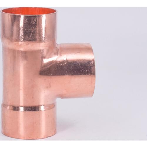 3/4" 7/8" 1" 19 22 25 28mm ID 99.9% Copper End Feed Solder Tee 3 Ways Plumbing Fitting Coupler For Air Condition