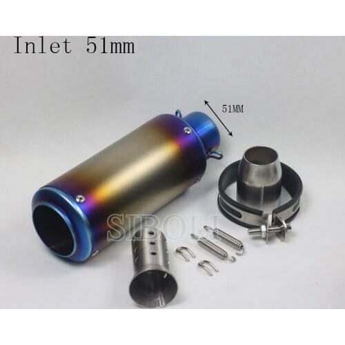 Universal 51MM 60MM Motorcycle Scooter Exhaust Pipe Escape GP Pot Muffler For Most Motocross Dirt Bike Moto ATV Slip on AK110