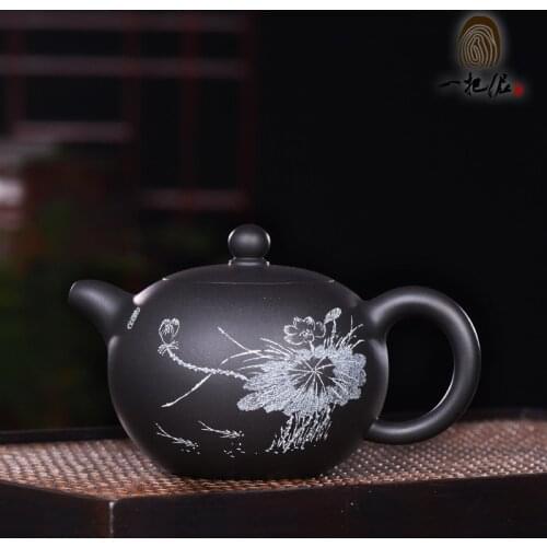 High-end! Famous craftsman Zisha teapot Yixing black clay Kungfu teapot handmade tea set tea tasting new products