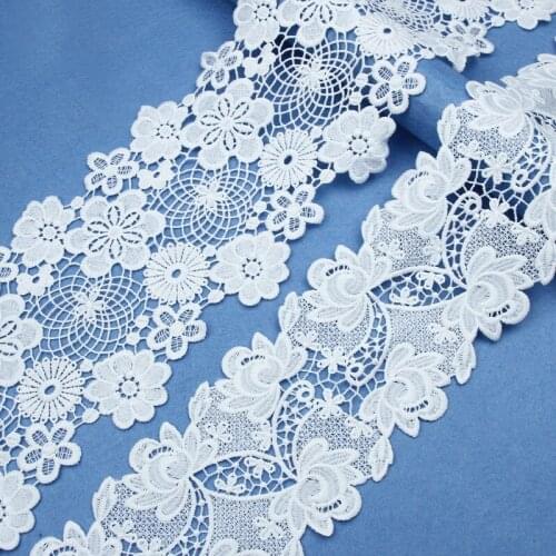 10yard White Latest African Laces 2021 High Quality Trim Ribbon Skirt Curtain Wedding Dress Embroideried Craft Handwork Deco