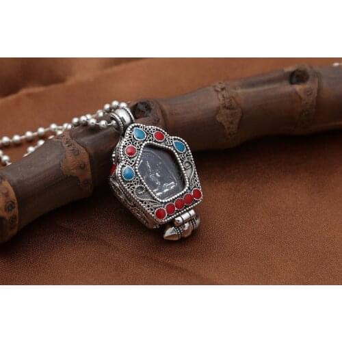 100% Real 925 STERLING SILVER Mens women Lord Hindu Ganesh Elephant India Yoga Jewelry pendant Charm open locket A4735