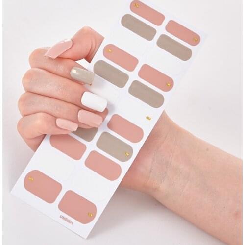 22 Tips/Sheet Pure Solid Color Minimalist Design Full Beauty Designer Nail Decals Nailart Sticker Sticker For Nails Adesivos