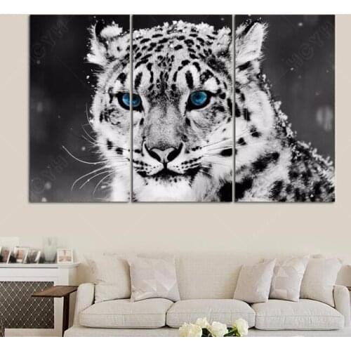 3 pieces animal leopard tiger Canvas Paintings hot sell printing poster of home wall decals